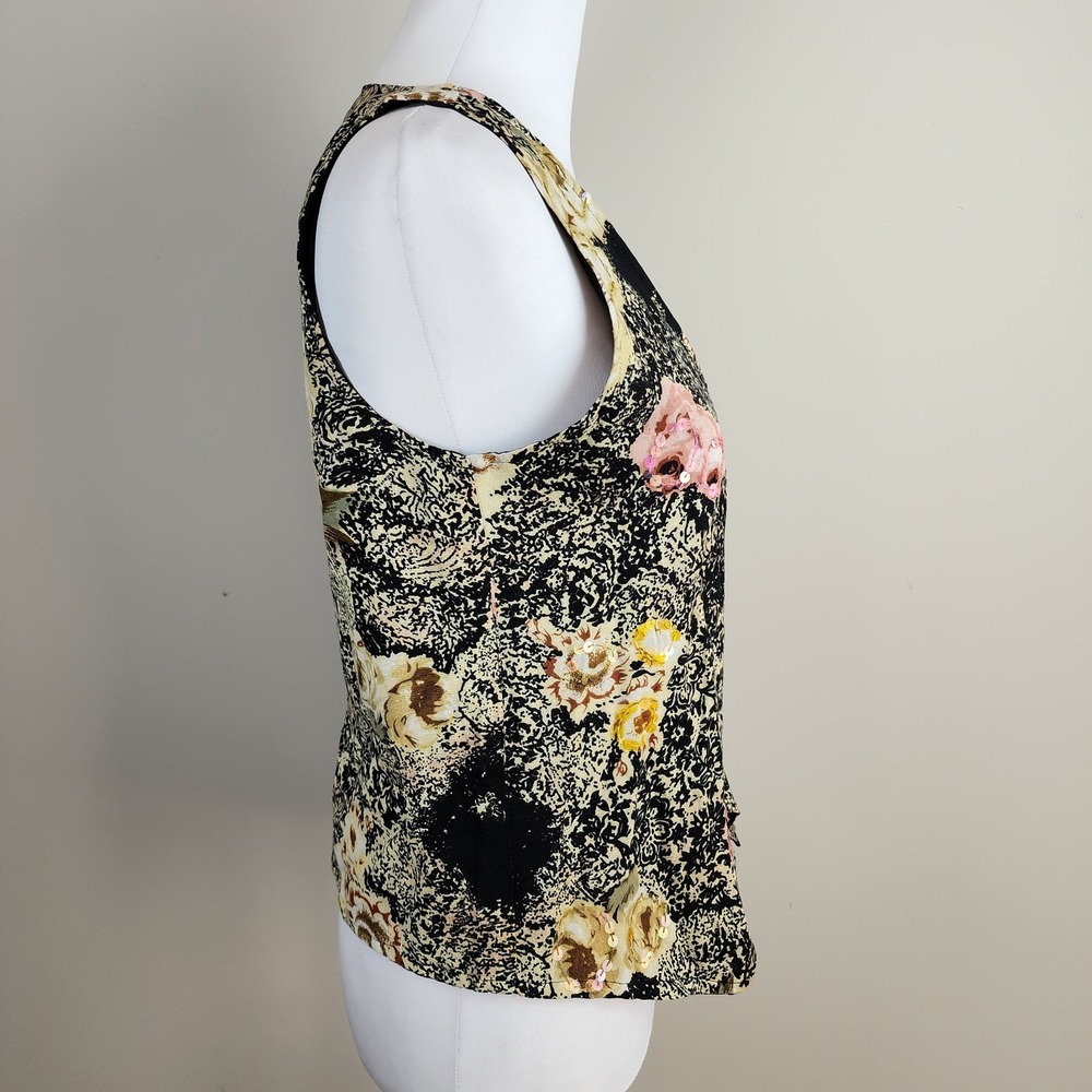 Vintage Floral Vest Womens Small Western Cottagecore Country Roses 90s Grannie - Picture 4 of 13